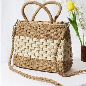 Straw satchel bag